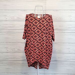 LulaRoe Irma tunic top - red and blue star print Women's Size XS (runs big)